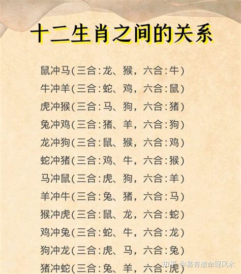 生肖6合|十二生肖三合、六合、相冲详解